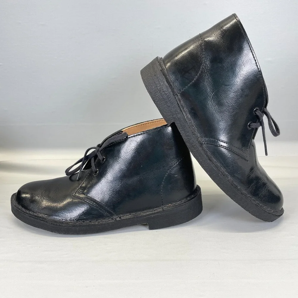 Clarks Originals Desert Boots Womens Size 6.5 M Black Leather Crepe Sole Shoes